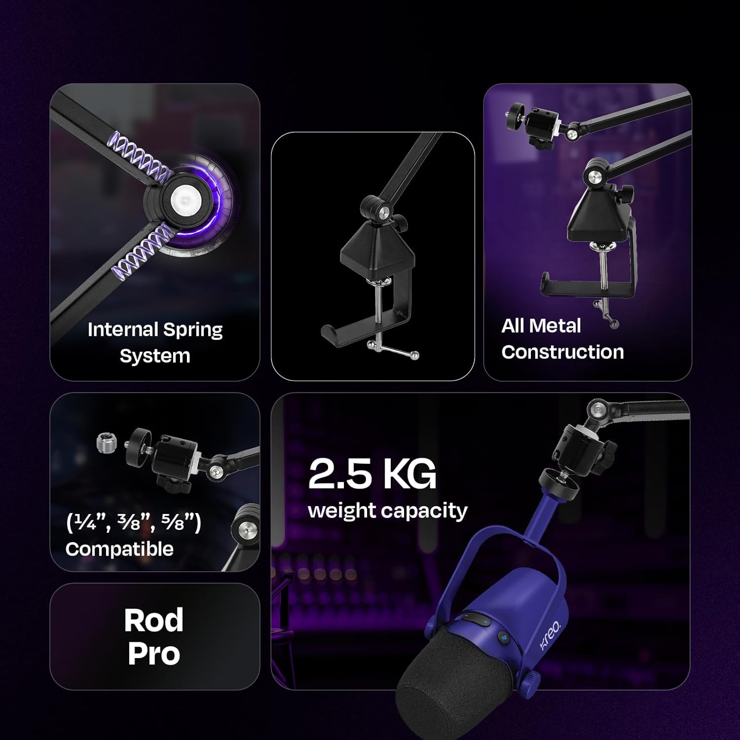 Kast Dynamic Mic + Rod Pro Boom Arm Combo – Kreo