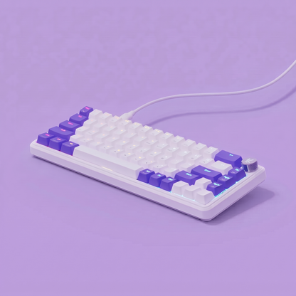 Hive65 White Purple Wired Mechanical Gaming Keyboard
