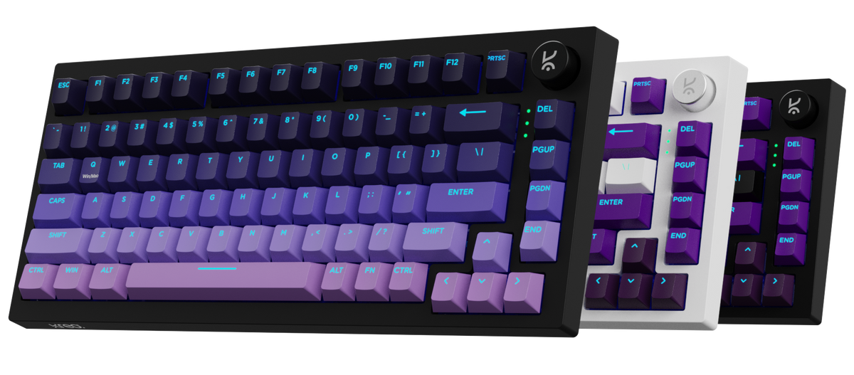 Swarm 75 in Gradient, Phantom White and Phantom Black, fanned side by side