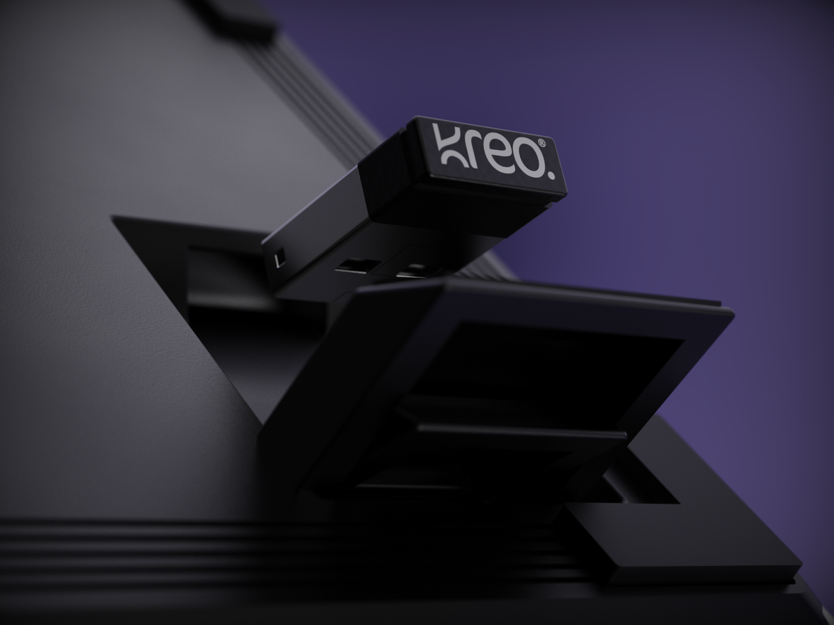 Two-stage adjustable feet on a Kreo Swarm 75 Phantom keyboard
