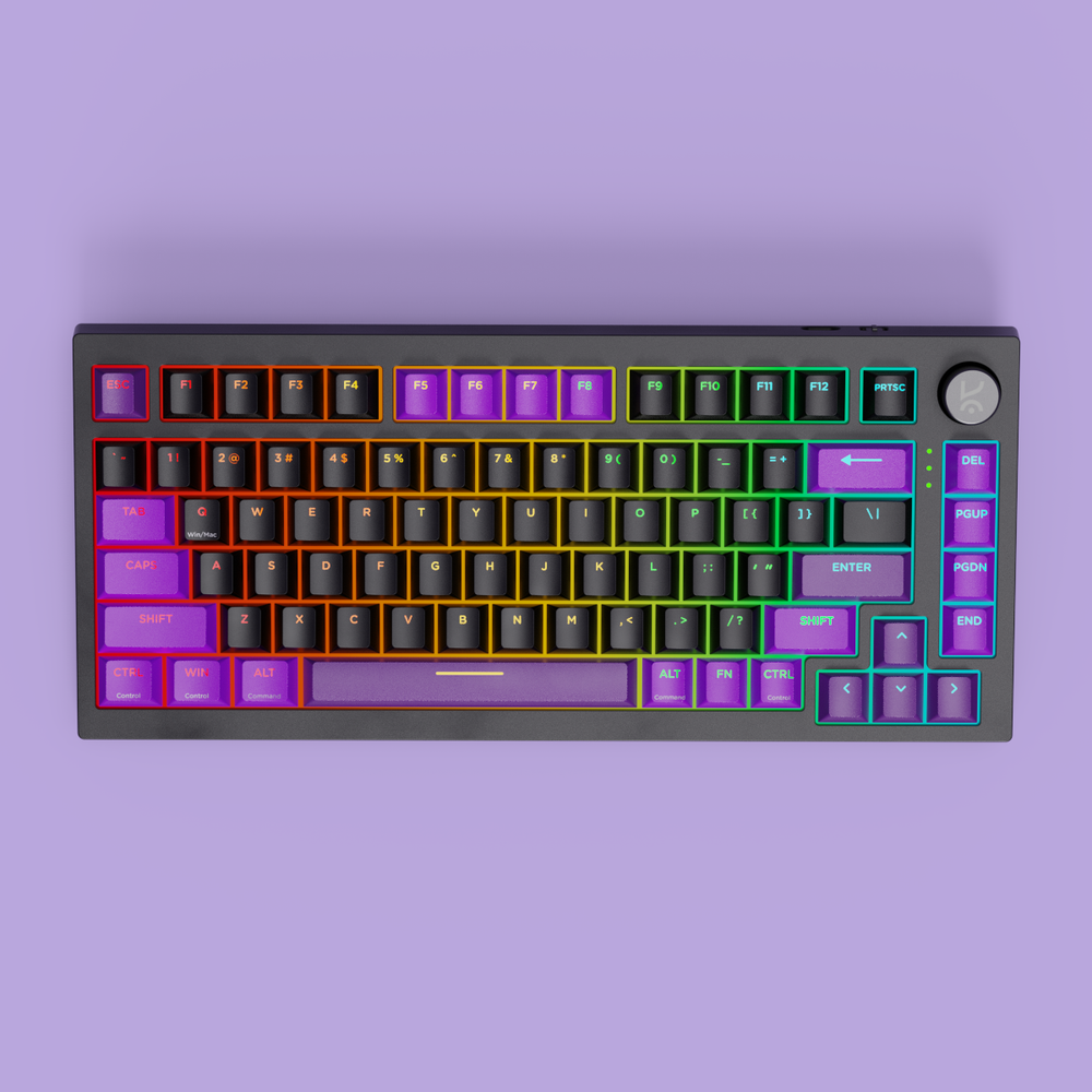 Swarm Black Purple Wireless Gaming Keyboard – Kreo