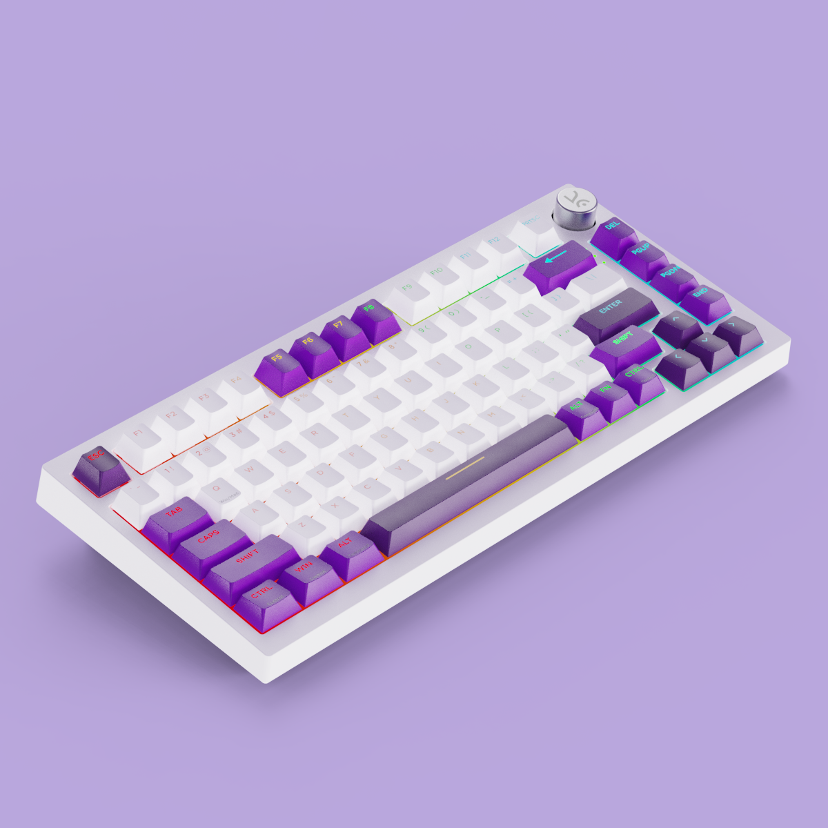 Swarm White Purple Wireless Gaming Keyboard