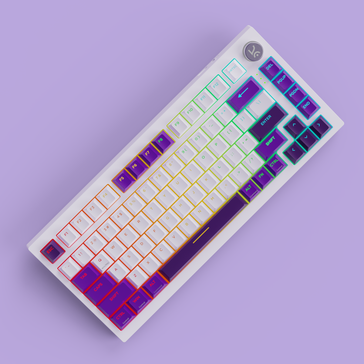 Swarm White Purple Wireless Gaming Keyboard