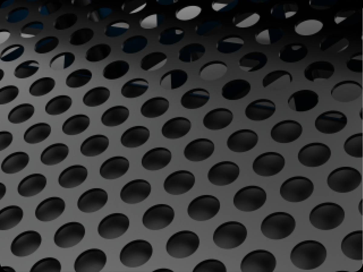 Close-up of the Taiga iron mesh surface