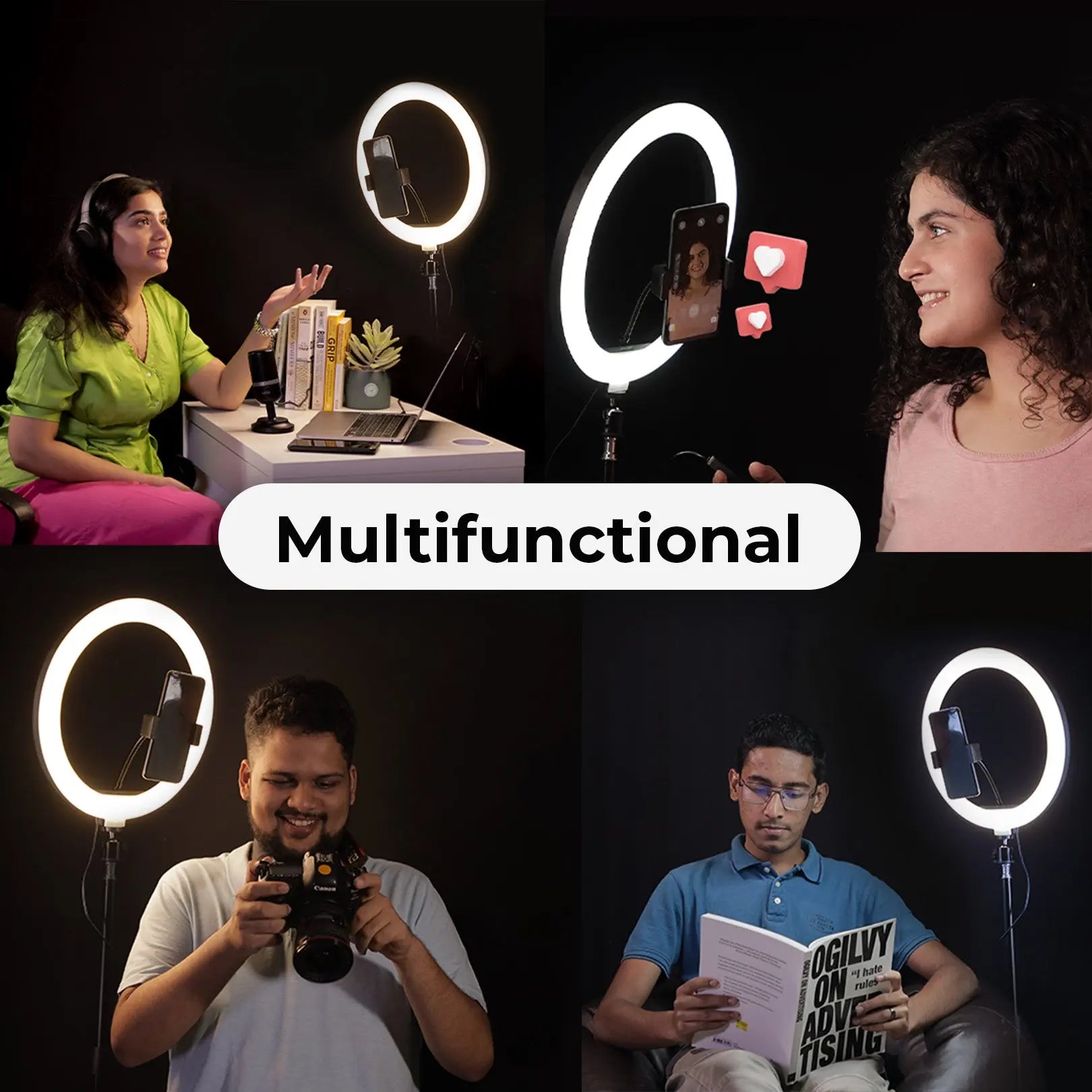 Fosoto Ft-54 21 Inch Led Ring Light Photography Lamp Camera Phone Ringlight  Makeup Video Ring Lamp With Tripod For Youtube - Photographic Lighting -  AliExpress